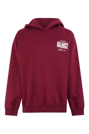 sweater met backprint - donkerrood
