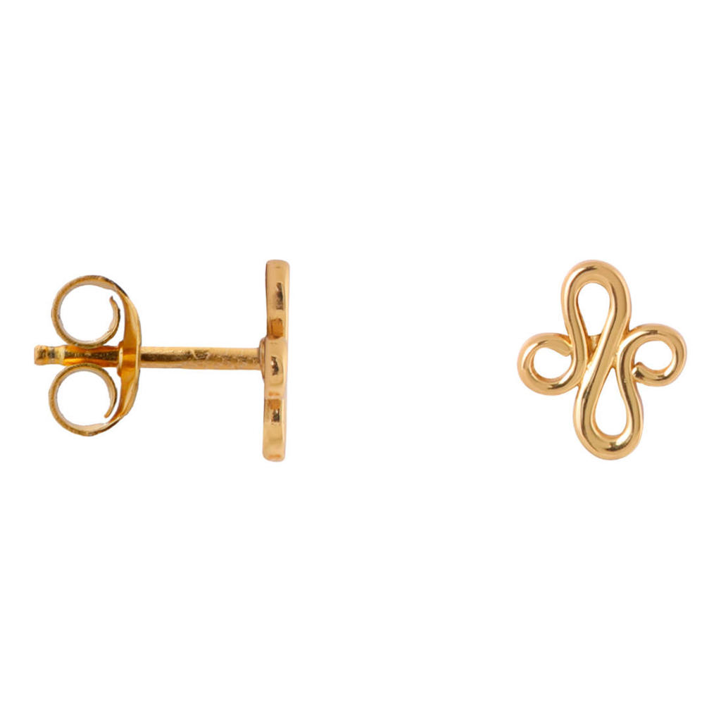 Label Kiki gold plated oorbellen Lotus Studs