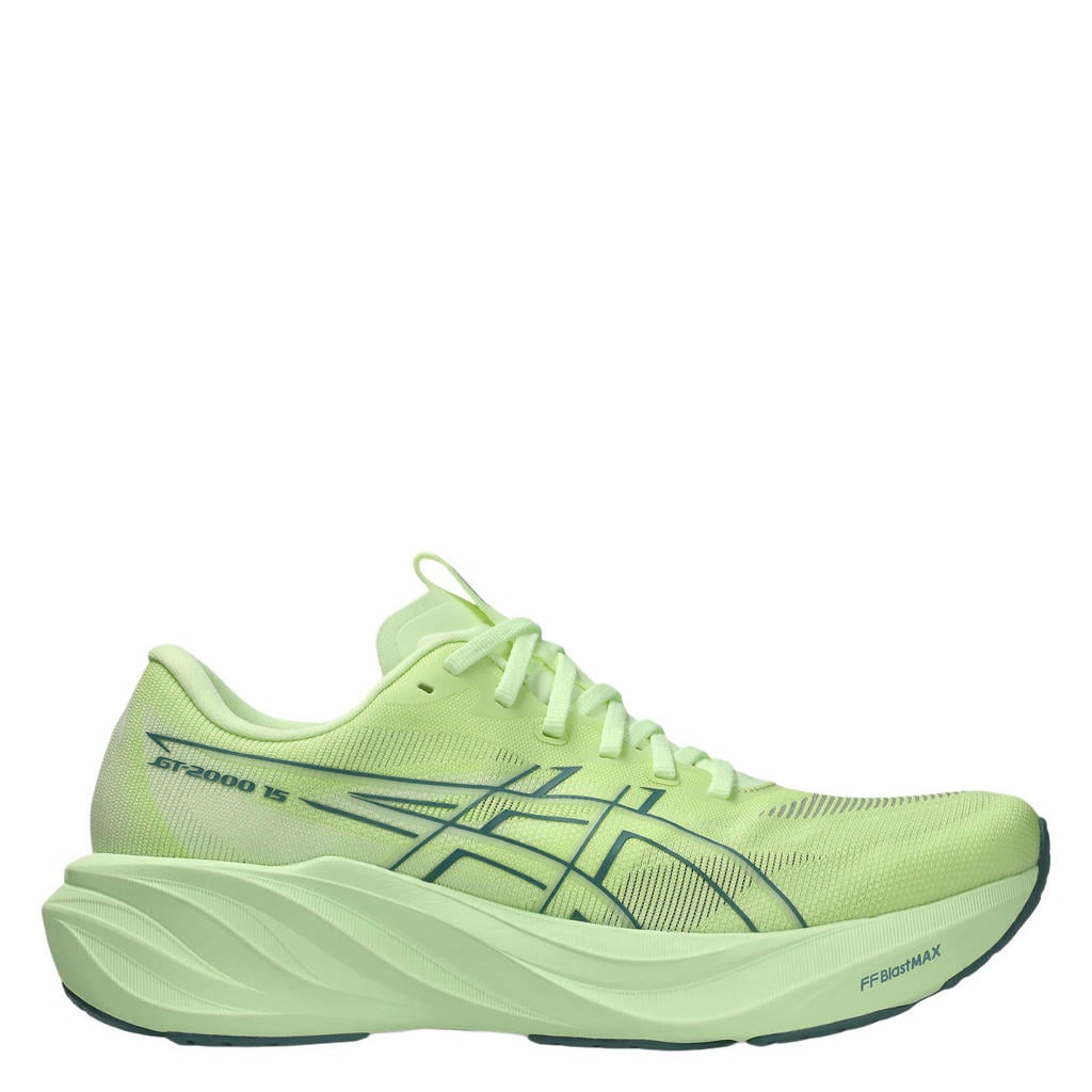Geel en petrolkleurige heren ASICS GT-2000 15 hardloopschoenen - van mesh/voering: mesh/voetbed: eva met veters