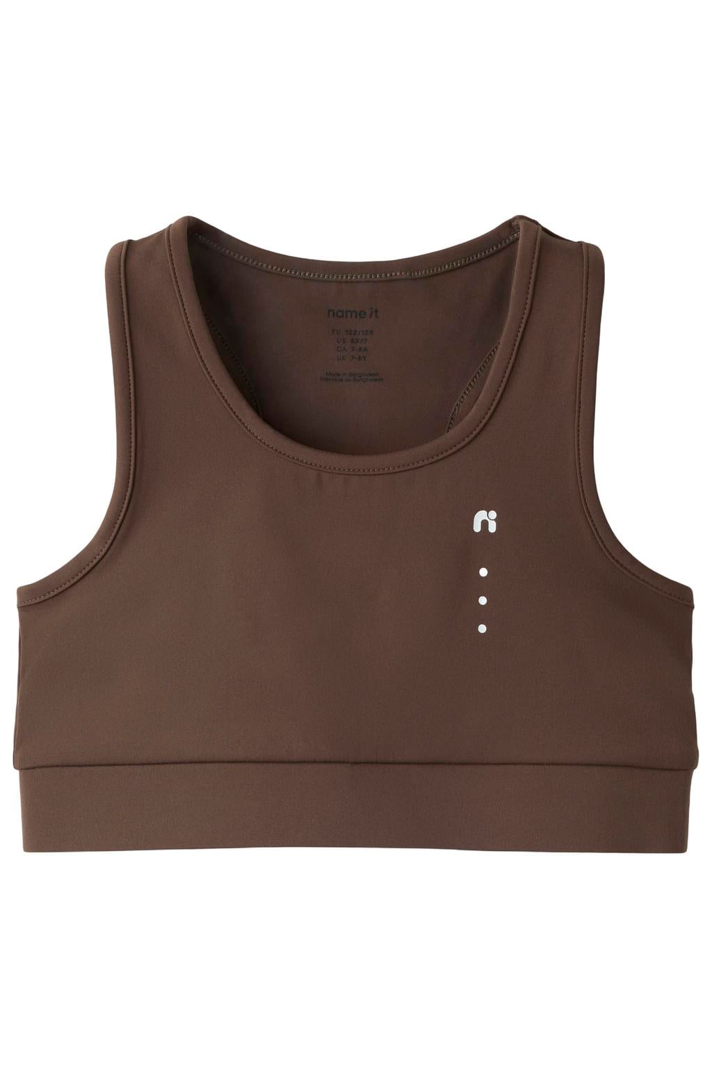 Donkerblauwe meisjes NAME IT KIDS sporttop van polyamide met ronde hals