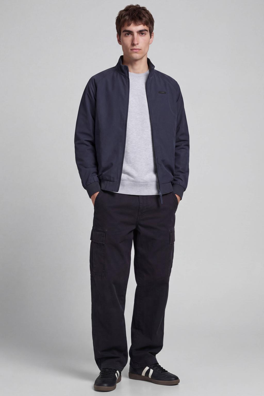 JJ REBEL regular fit sweater - lichtgrijs
