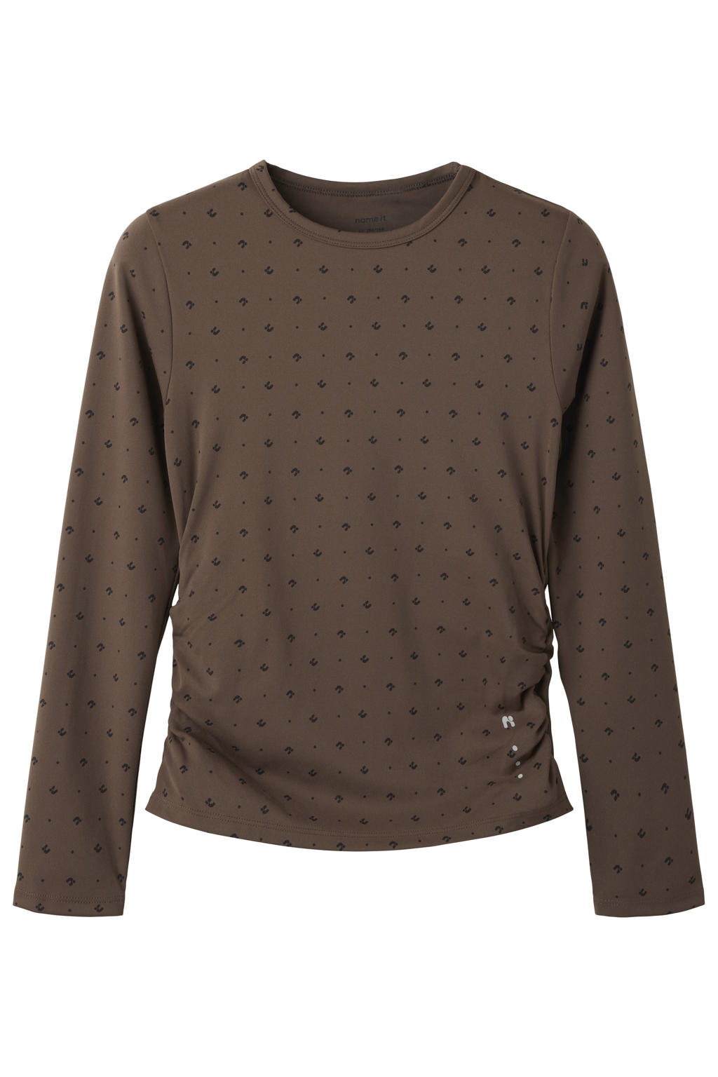 NAME IT KIDS sportshirt met lange mouwen - donkerbruin