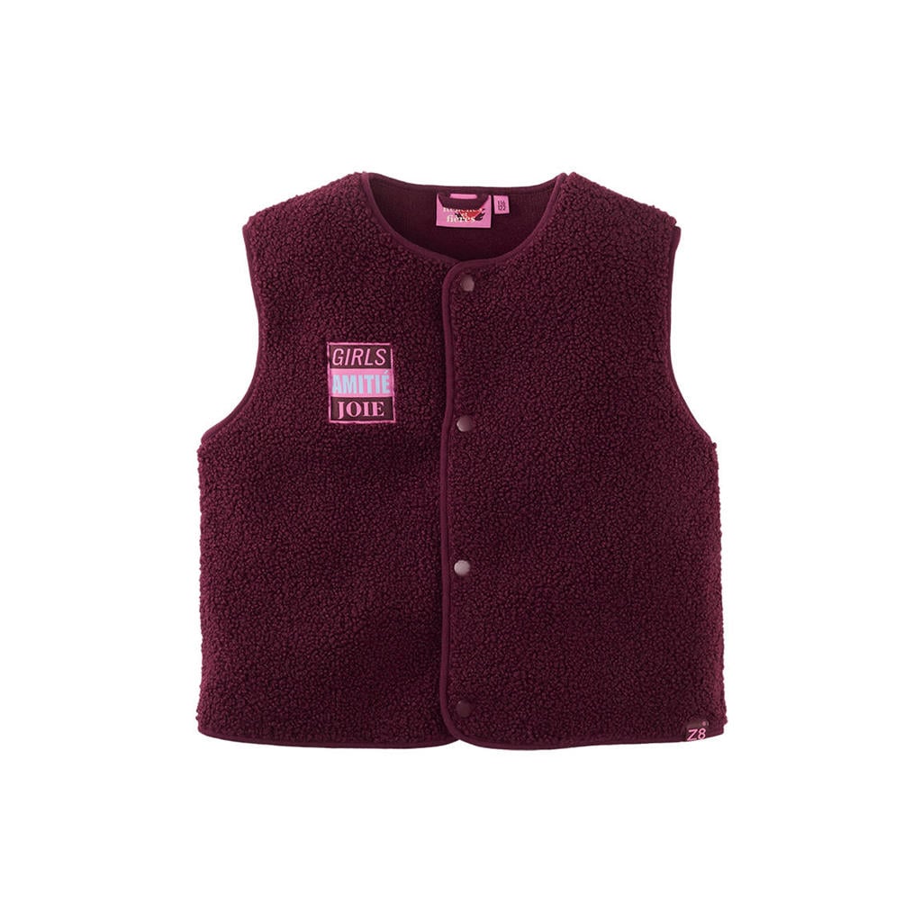 Z8 kids teddy gilet Lilou donkerrood