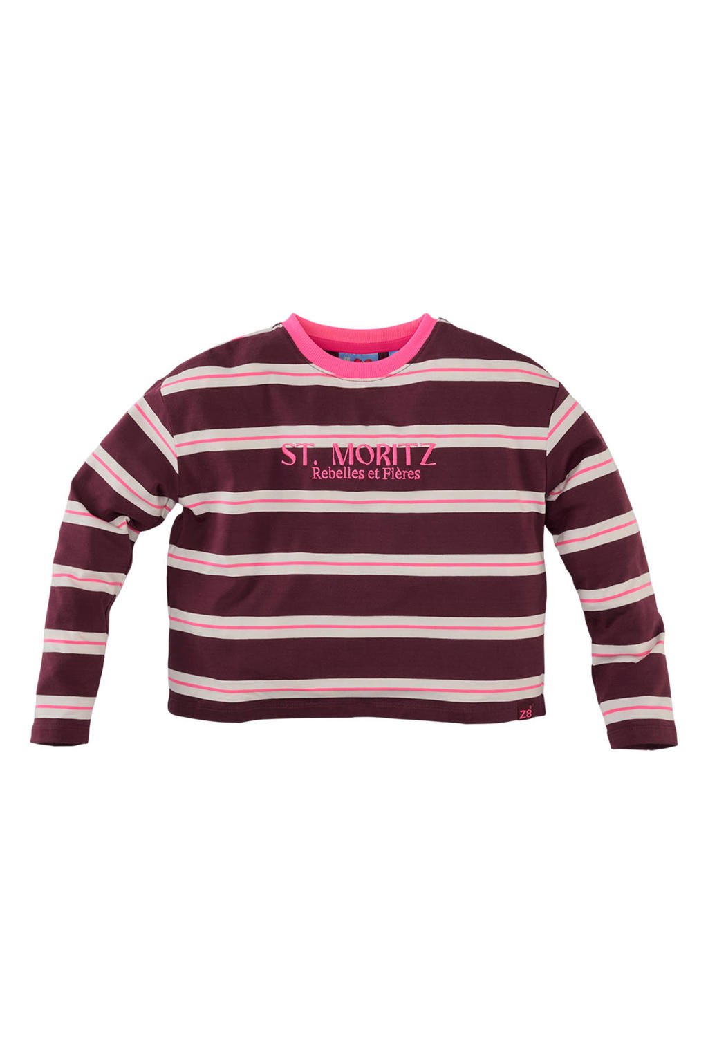 Z8 kids longsleeve Diana donkerrood/wit/roze
