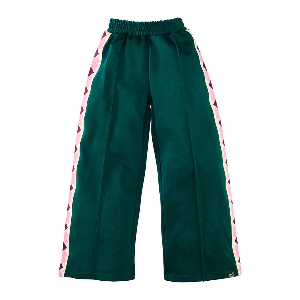 Groen, roze en witte meisjes Z8 kids wide leg sweatpants Karlijn met effen