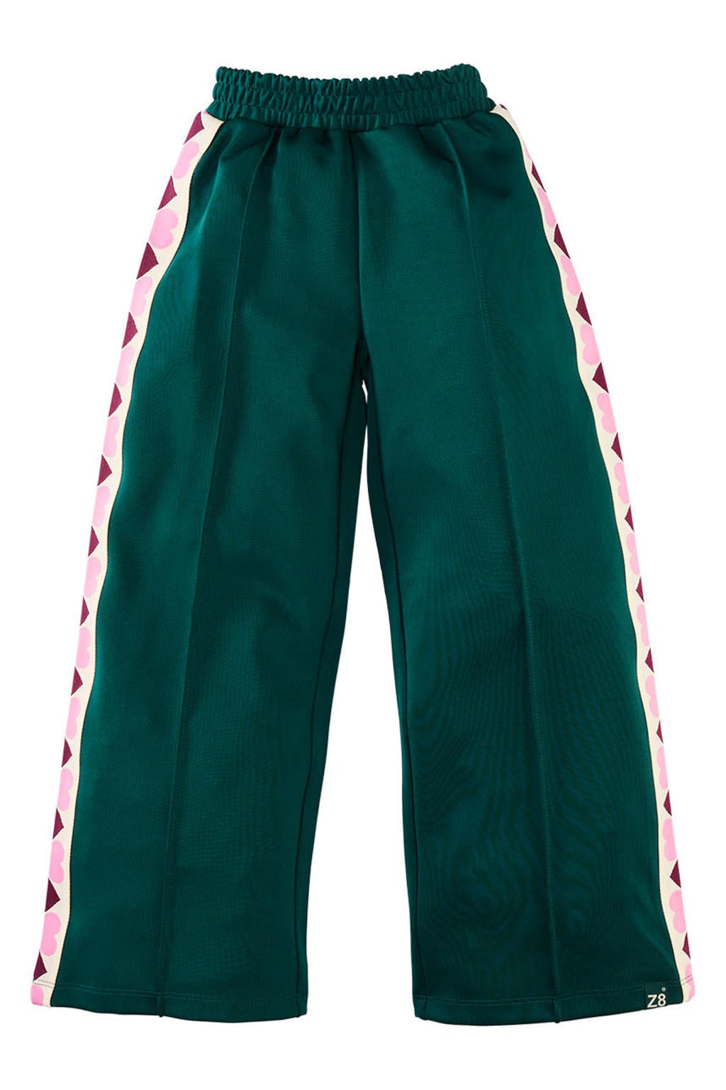 Groen, roze en witte meisjes Z8 kids wide leg sweatpants Karlijn met effen