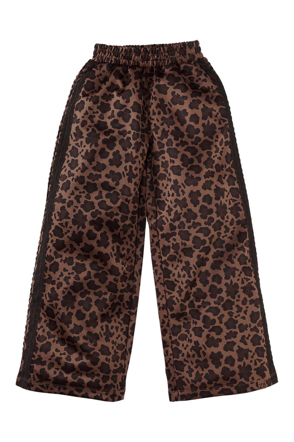 Bruine meisjes Z8 kids wide leg broek Elise met panterprint