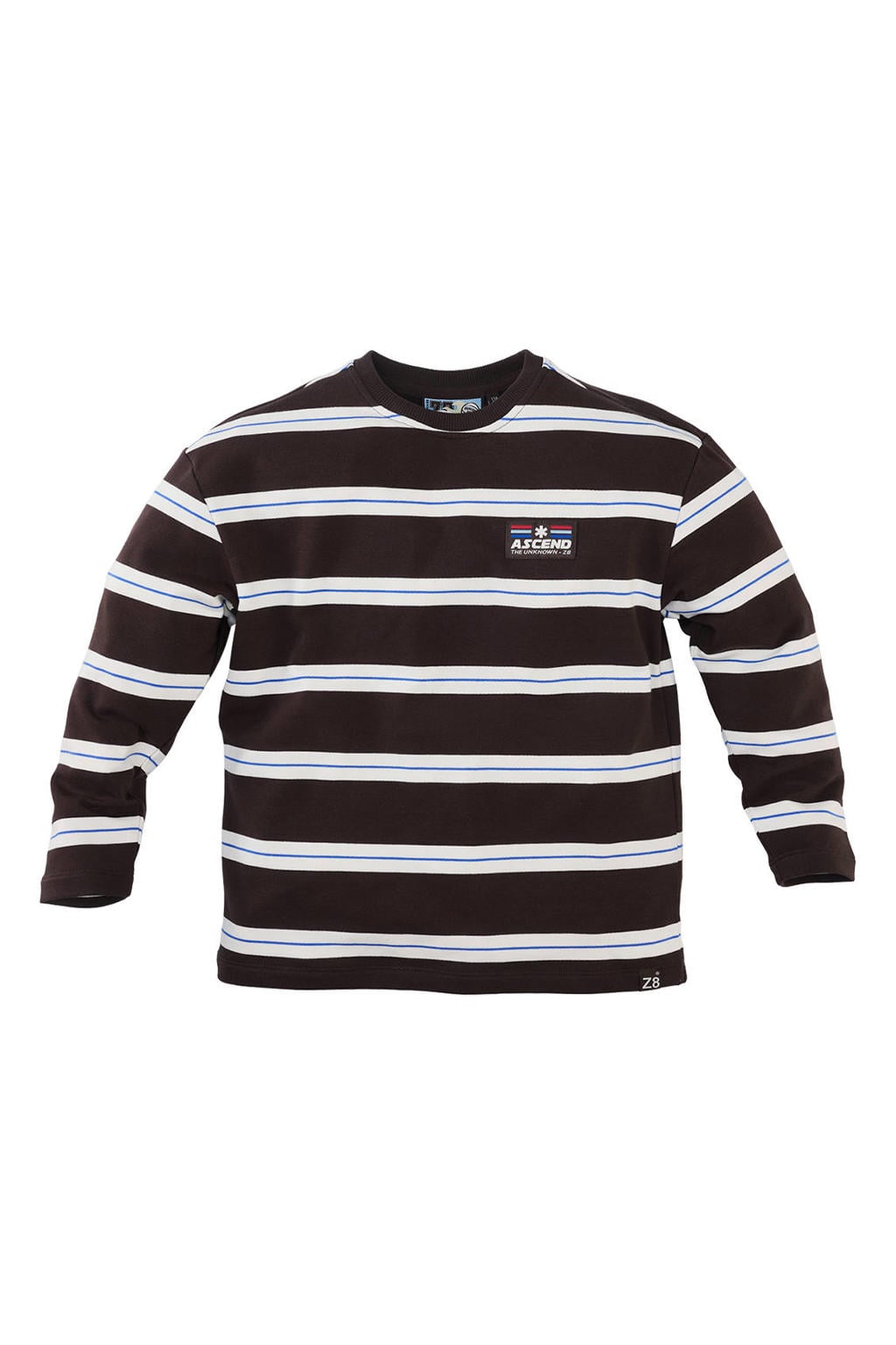 Z8 kids longsleeve Benjiro donkerbruin//wit/blauw