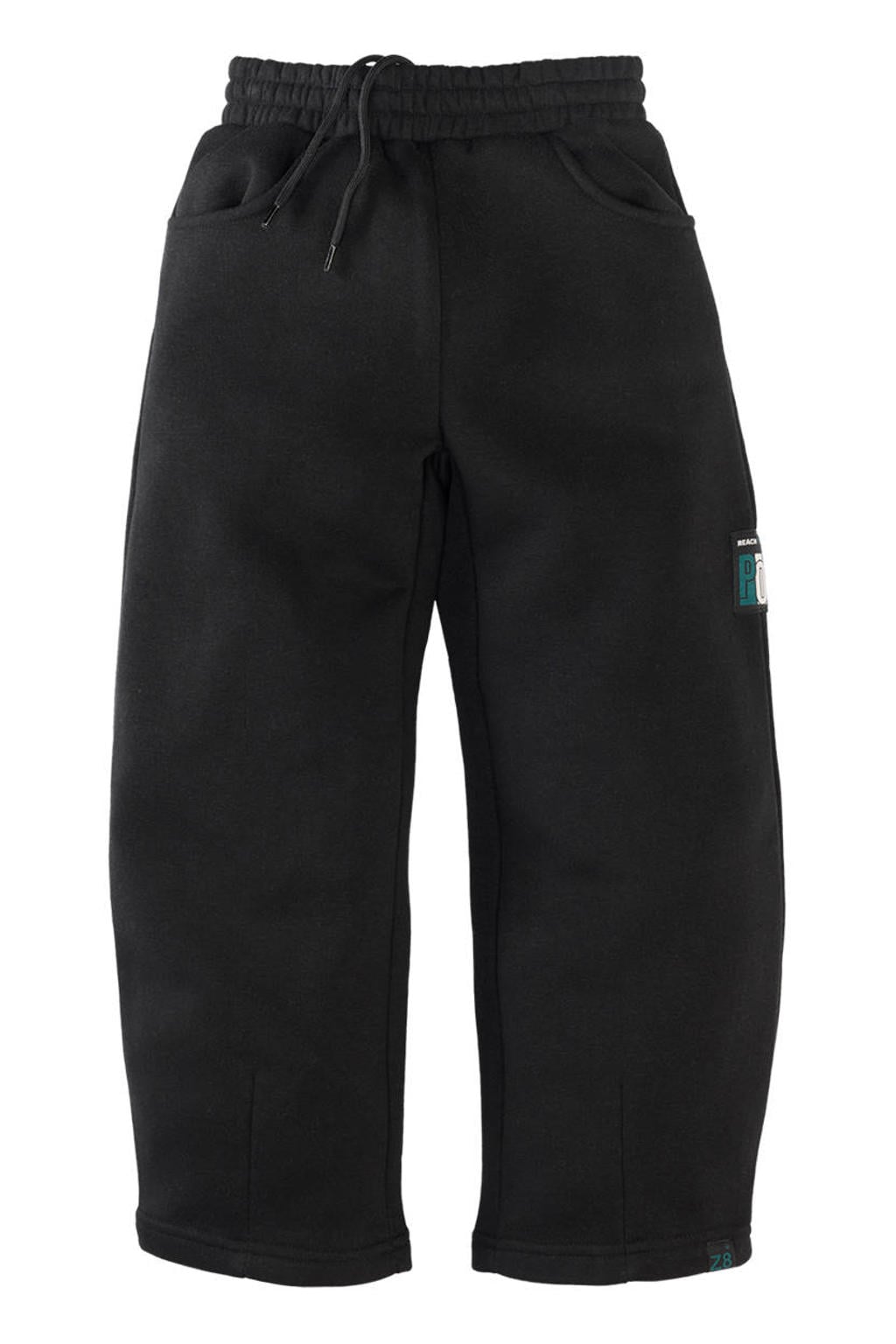 Donkerblauwe jongens Z8 kids sweatpants Yann van katoen-polyester met straight fit, elastische tailleband met koord en effen