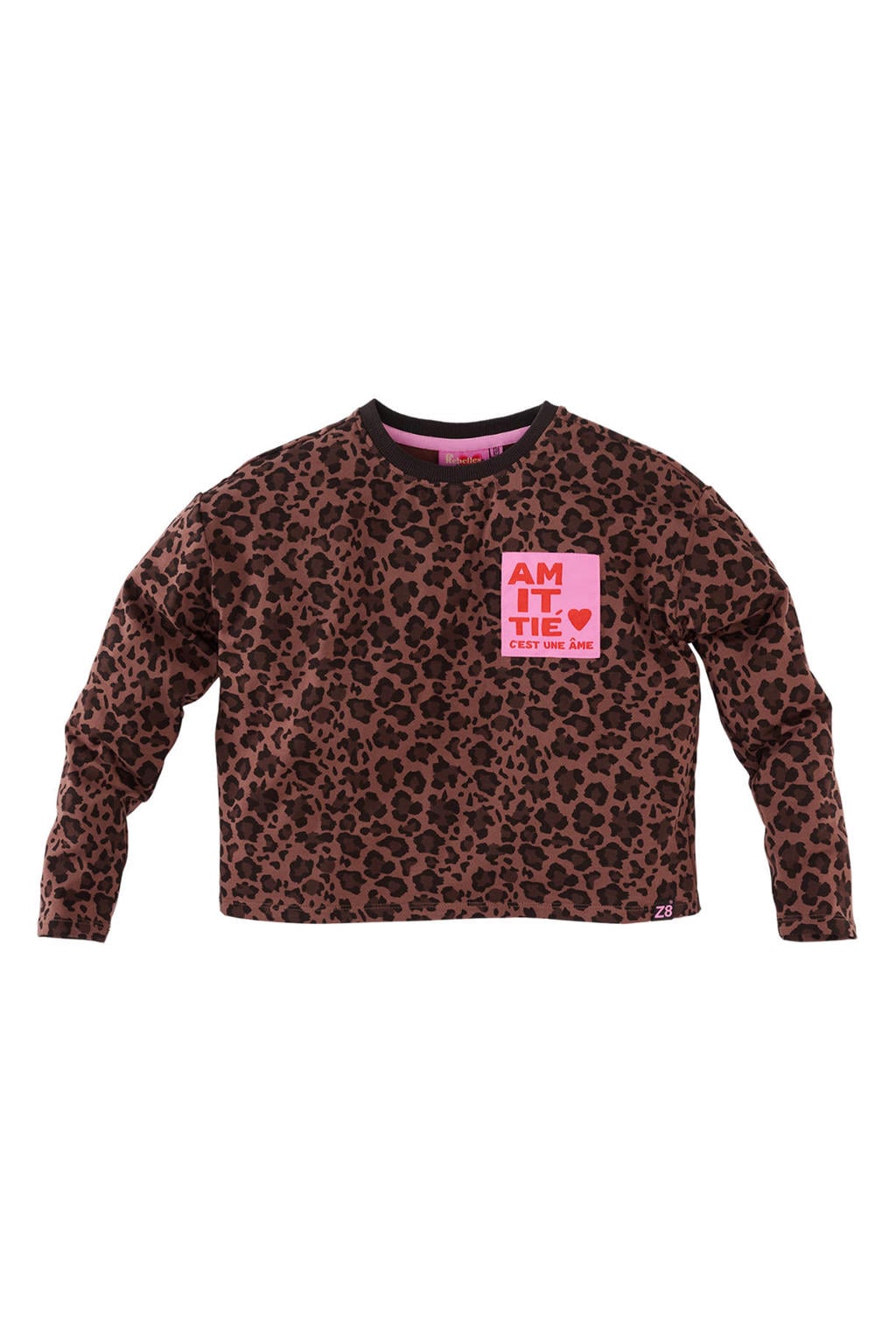 Z8 kids longsleeve Doris met panterprint bruin