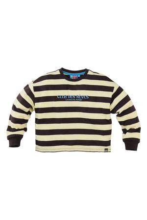 gestreepte sweater - donkerbruin/lichtgeel