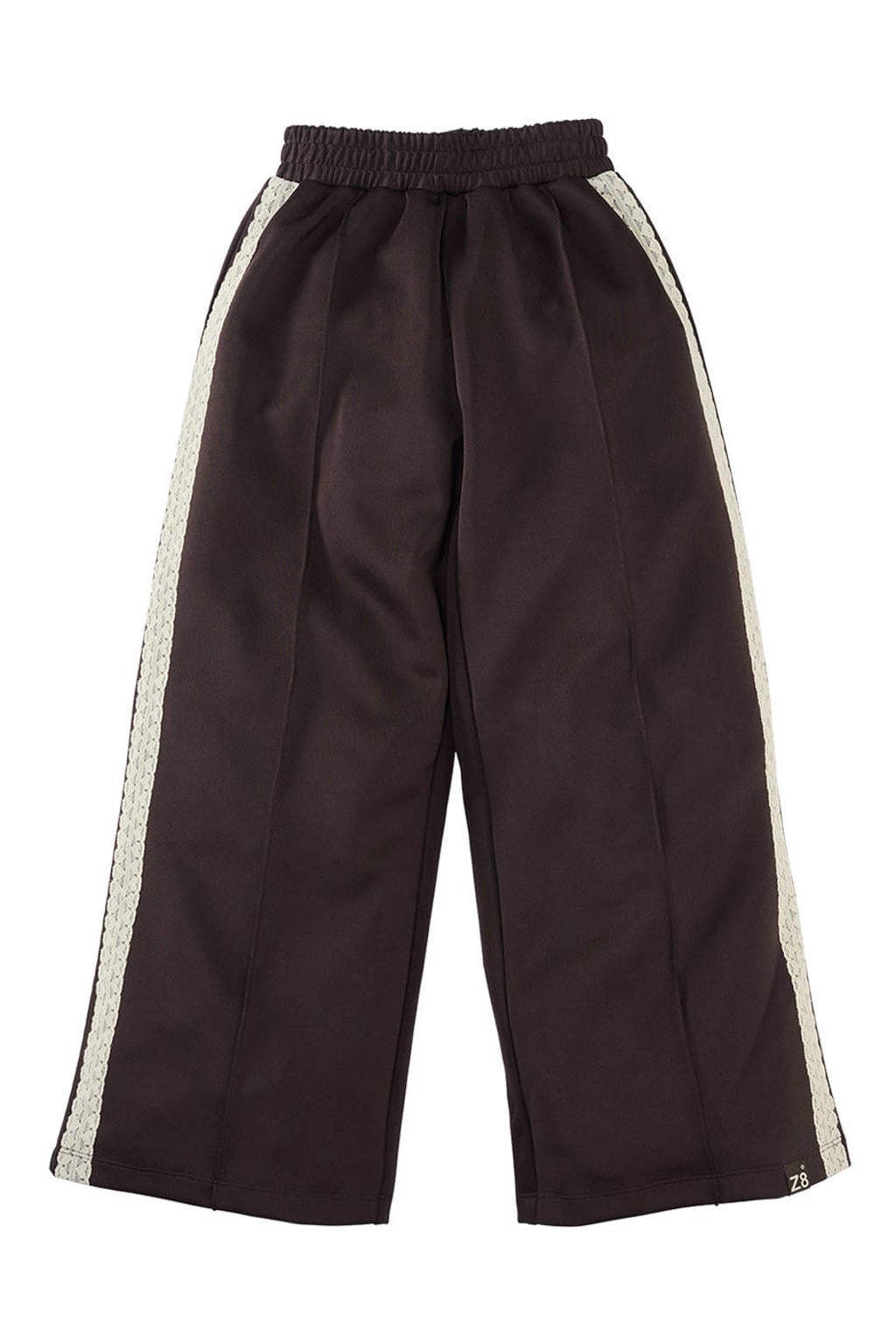 Donkerblauwe meisjes Z8 kids wide leg sweatpants Nourayn donkrbruin met effen