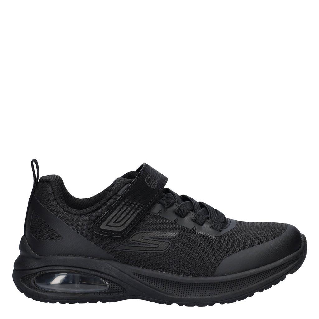 Zwarte jongens Skechers sneakers - van nylon met elastische veter- met klittenbandsluiting
