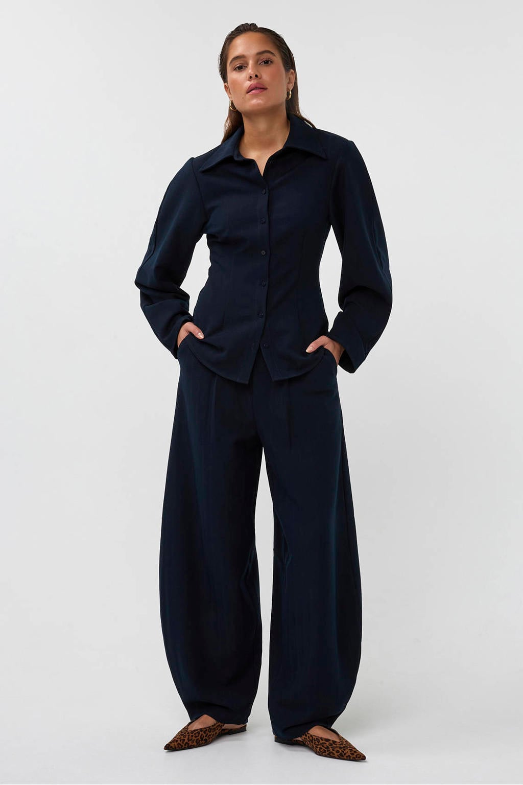 AMAYA Amsterdam barrel broek - donkerblauw