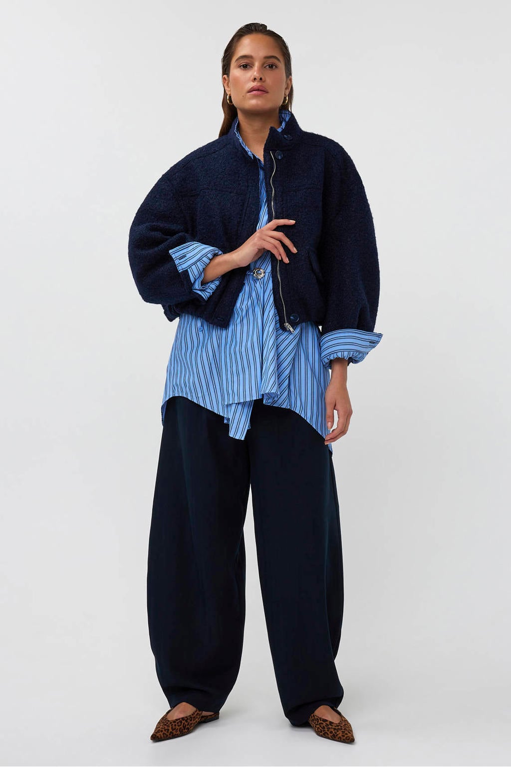 AMAYA Amsterdam bouclé bomberjack - donkerblauw