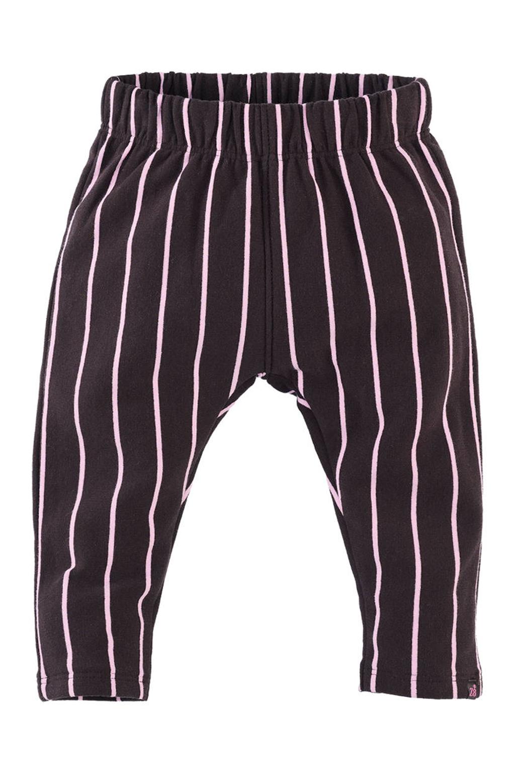 Z8 newborn katoenen gestreepte babybroek - donkerbruin/roze