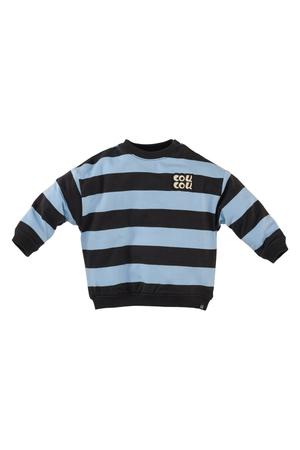 gestreepte sweater - donkerbruin/lichtblauw