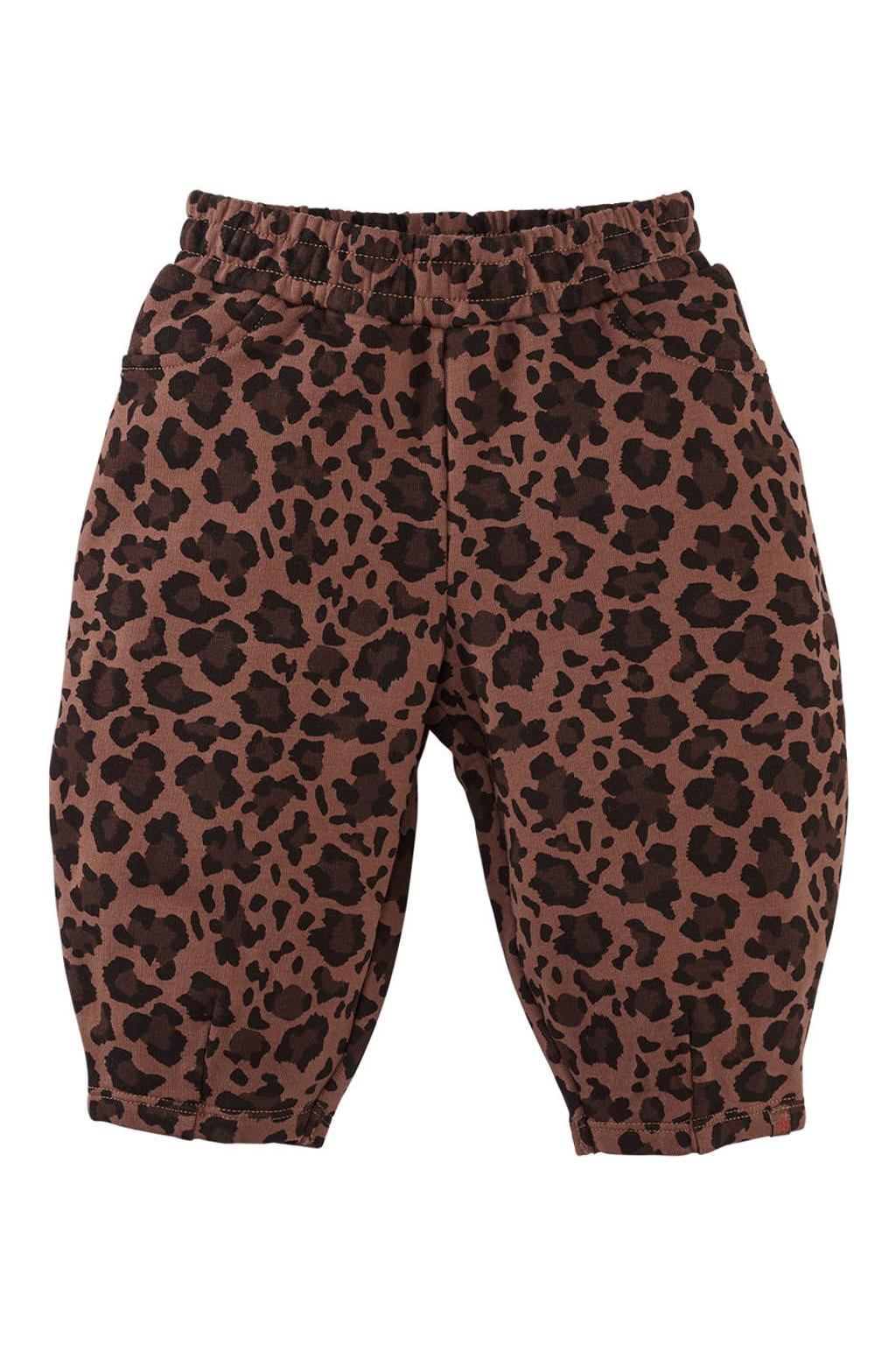 Z8 newborn katoenen babybroek met panterprint - bruin