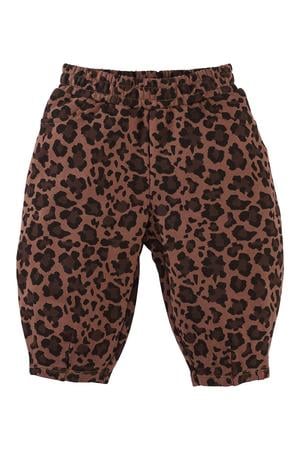 katoenen babybroek met panterprint - bruin