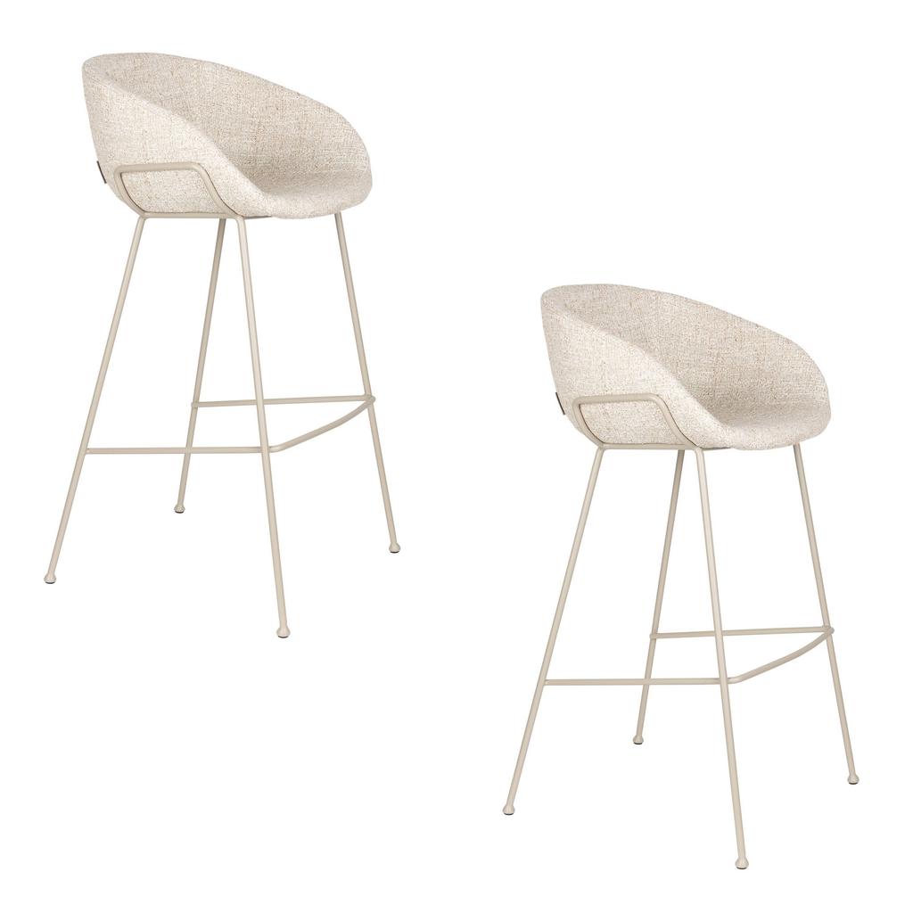 Zuiver Feston Barkrukken 75 cm Beige - Set van 2