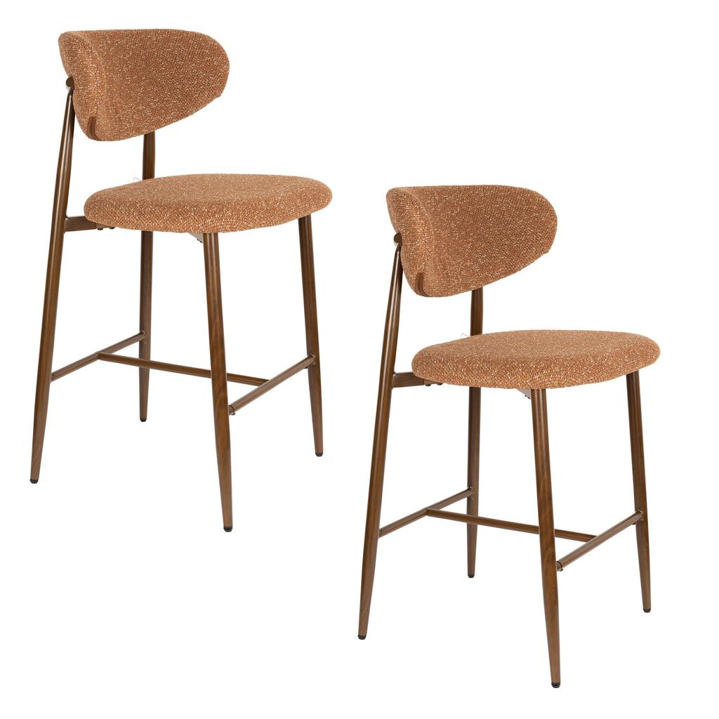 Housecraft Living Noor Barkrukken rugleuning 66 cm Terracotta - Set van 2