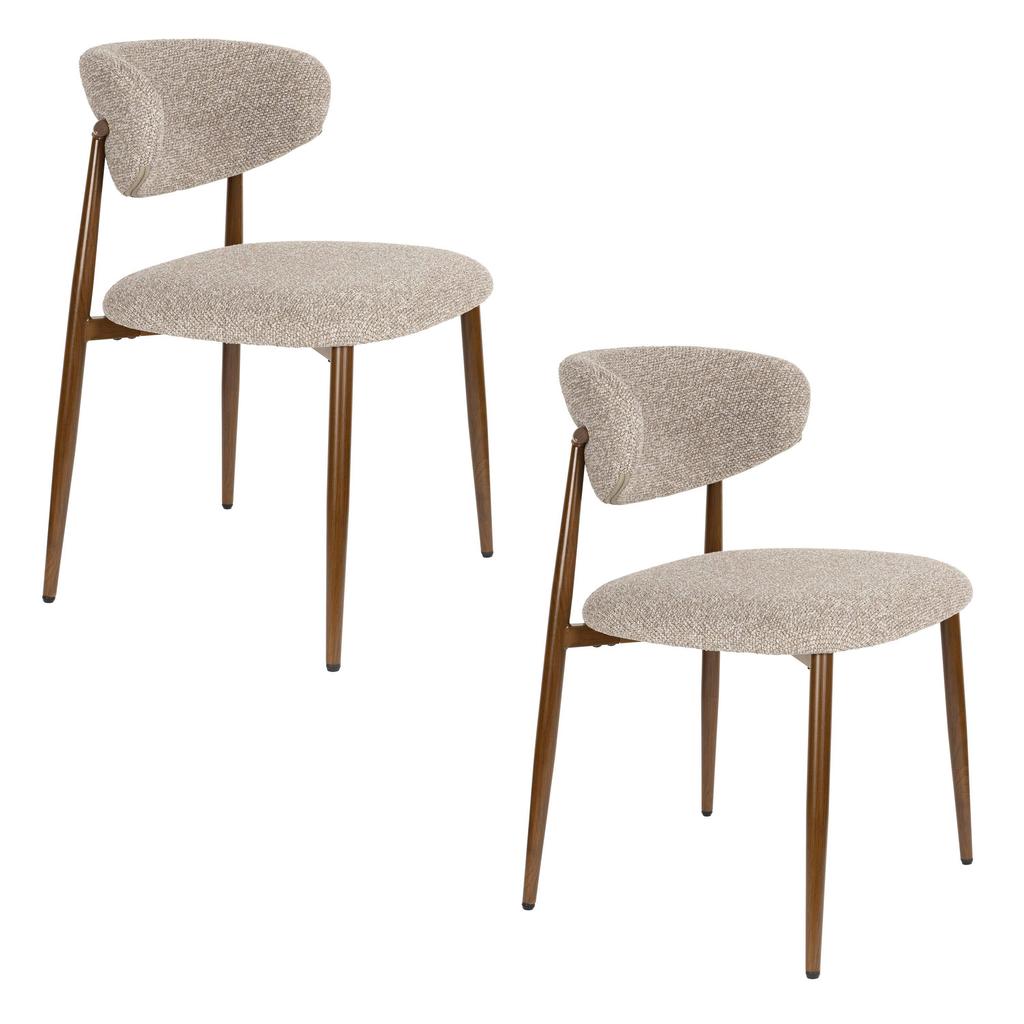 Housecraft Living Noor Eetkamerstoelen Bruin - Set van 2