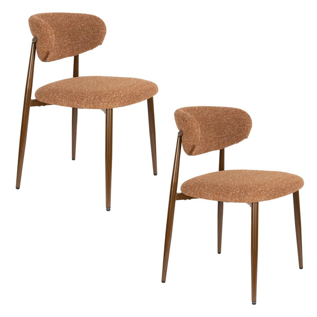 Housecraft Living Noor Eetkamerstoelen Terracotta - Set van 2