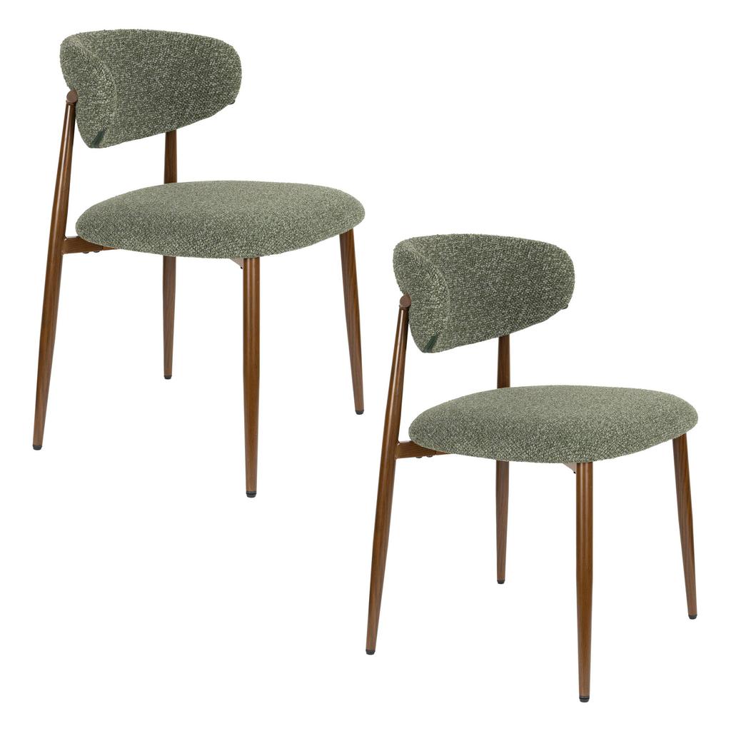 Housecraft Living Noor Eetkamerstoelen Groen - Set van 2
