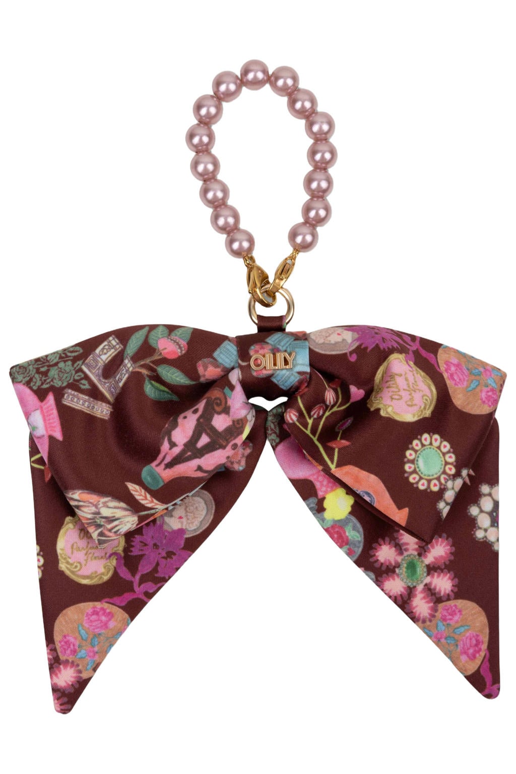 Oilily sleutelhanger Bow Pearls roze