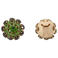 Oilily button cover Beau goudkleurig/groen
