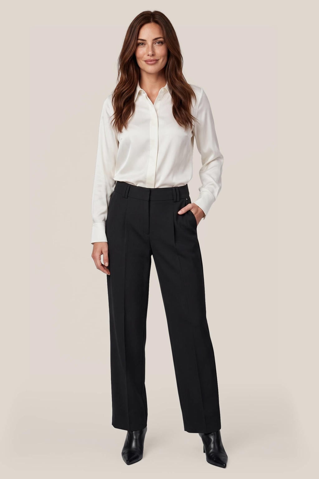 Zwarte dames Mart Visser van polyester met tapered fit, rits- en haaksluiting en effen