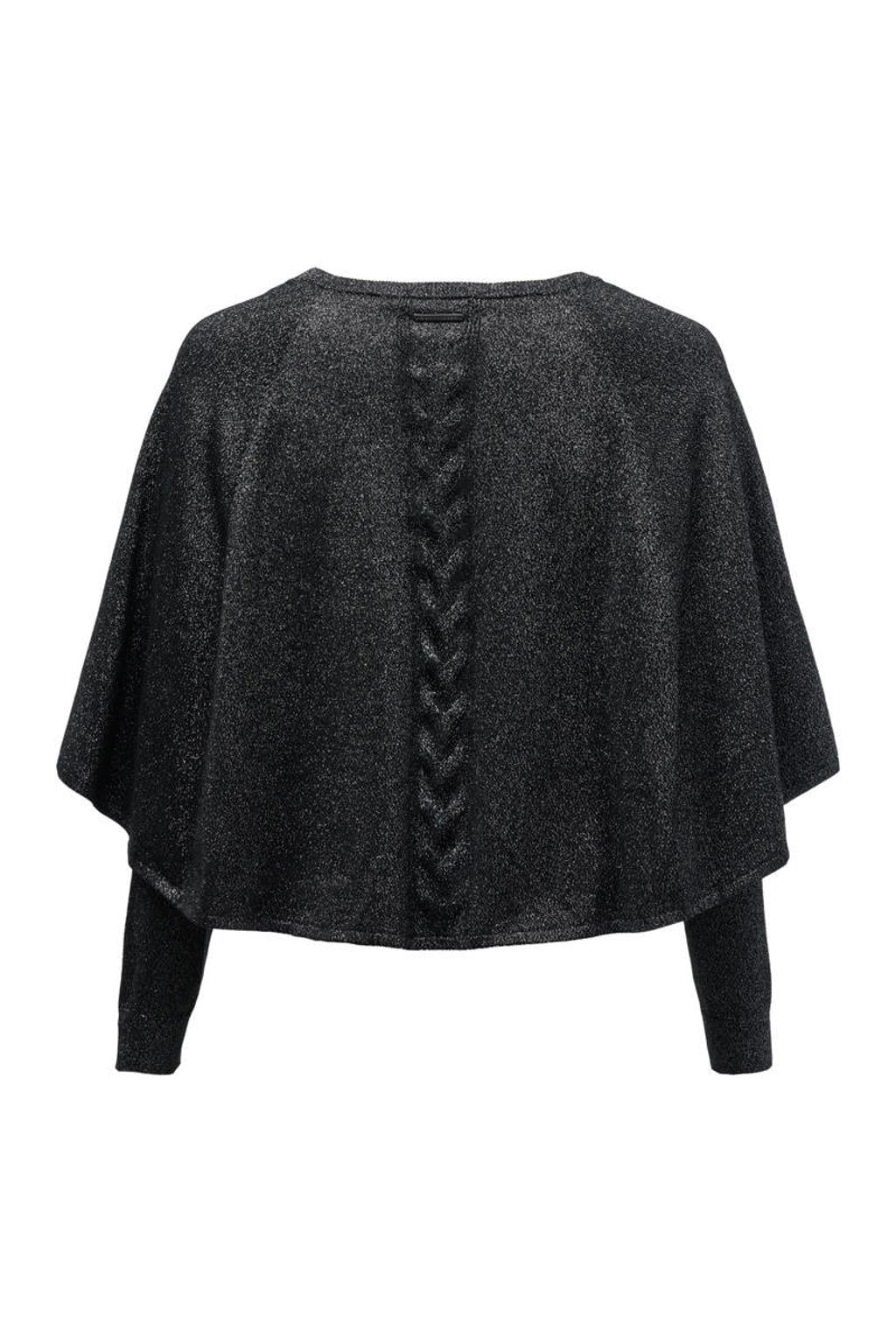 Zwarte dames Mart Visser met effen, lange mouwen, ronde hals en lurex