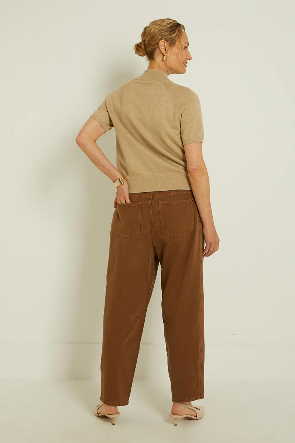 Claudia Sträter top met glitters - beige