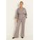 Claudia Sträter regular fit geruite flared broek - bruin