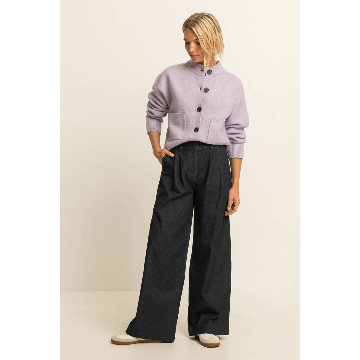 Expresso gebreid vest lila