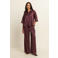 Expresso wide leg broek met paisley - donkerrood
