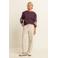 Expresso sweater met borduursels - roodbruin