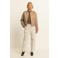 Expresso glanzend jacquard jasje - bruin