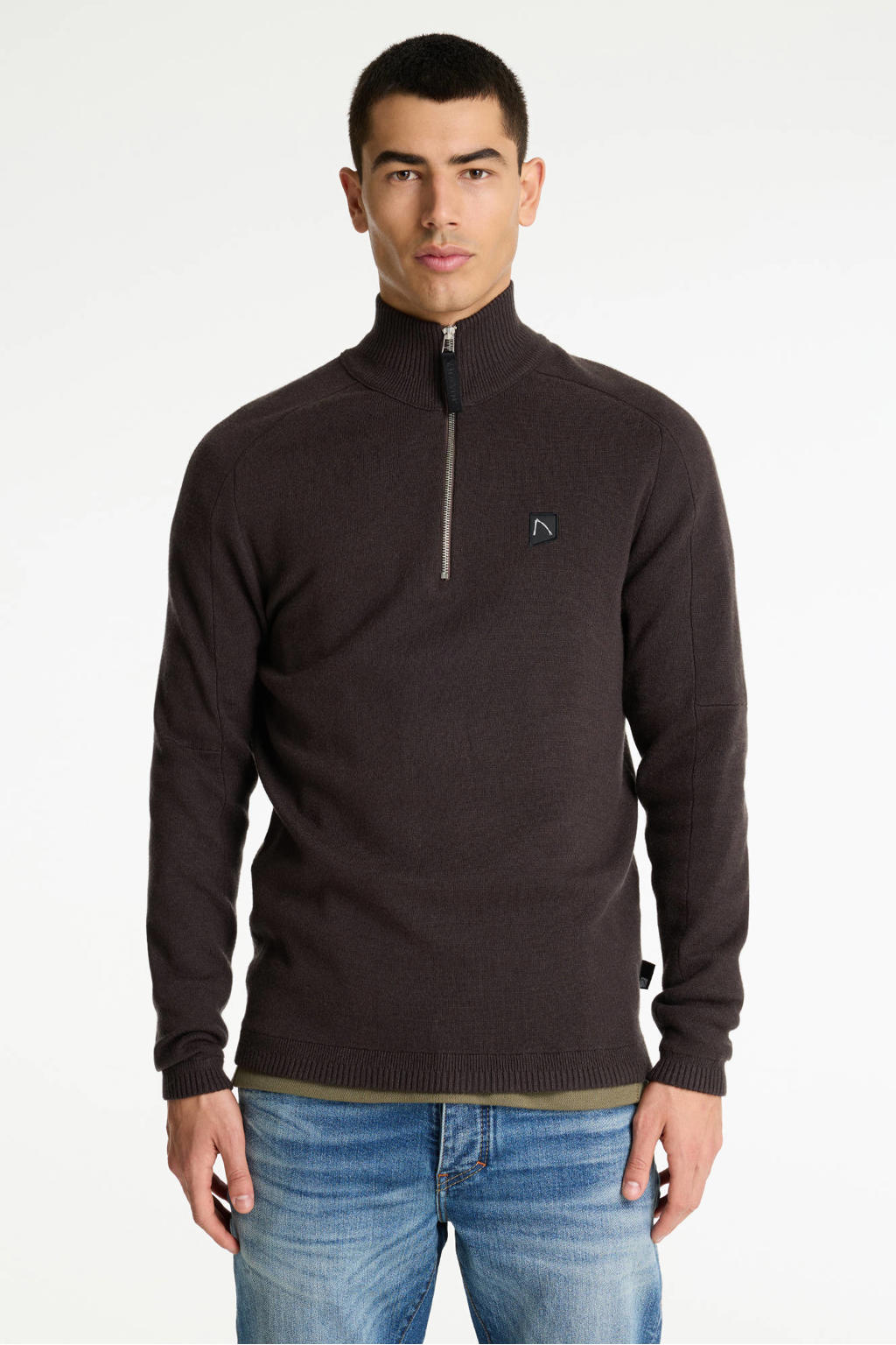 CHASIN' regular fit gebreide trui - espresso