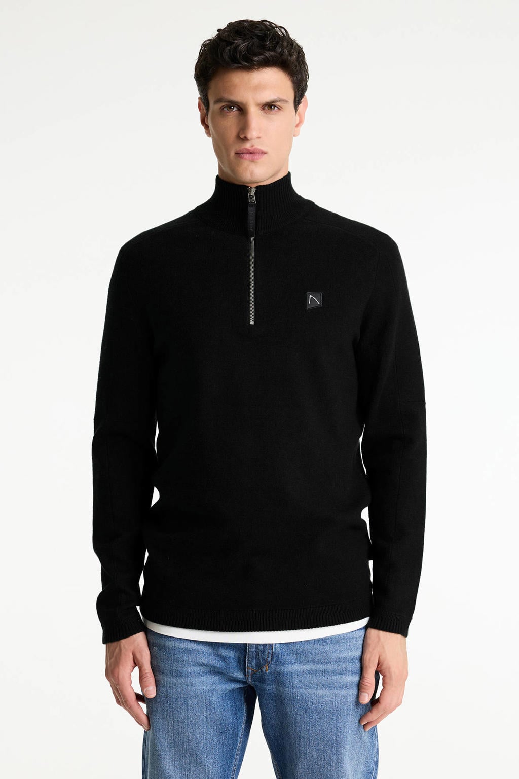 CHASIN' regular fit gebreide trui - zwart