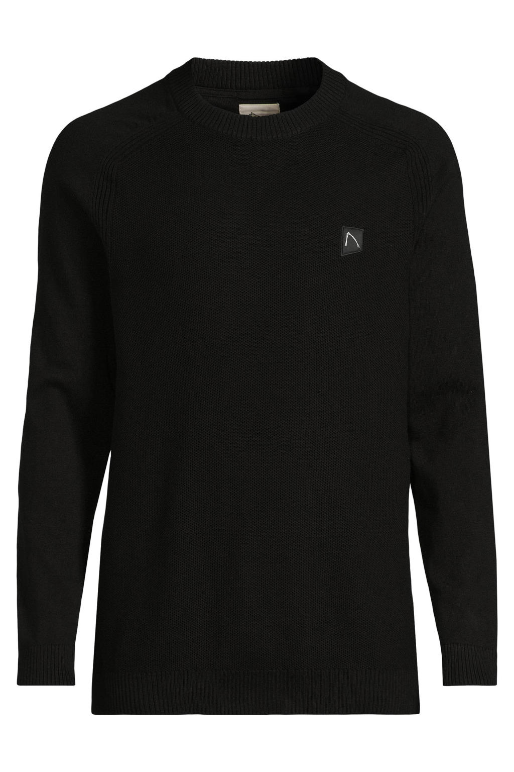 CHASIN' katoenen regular fit gebreide trui - jet black