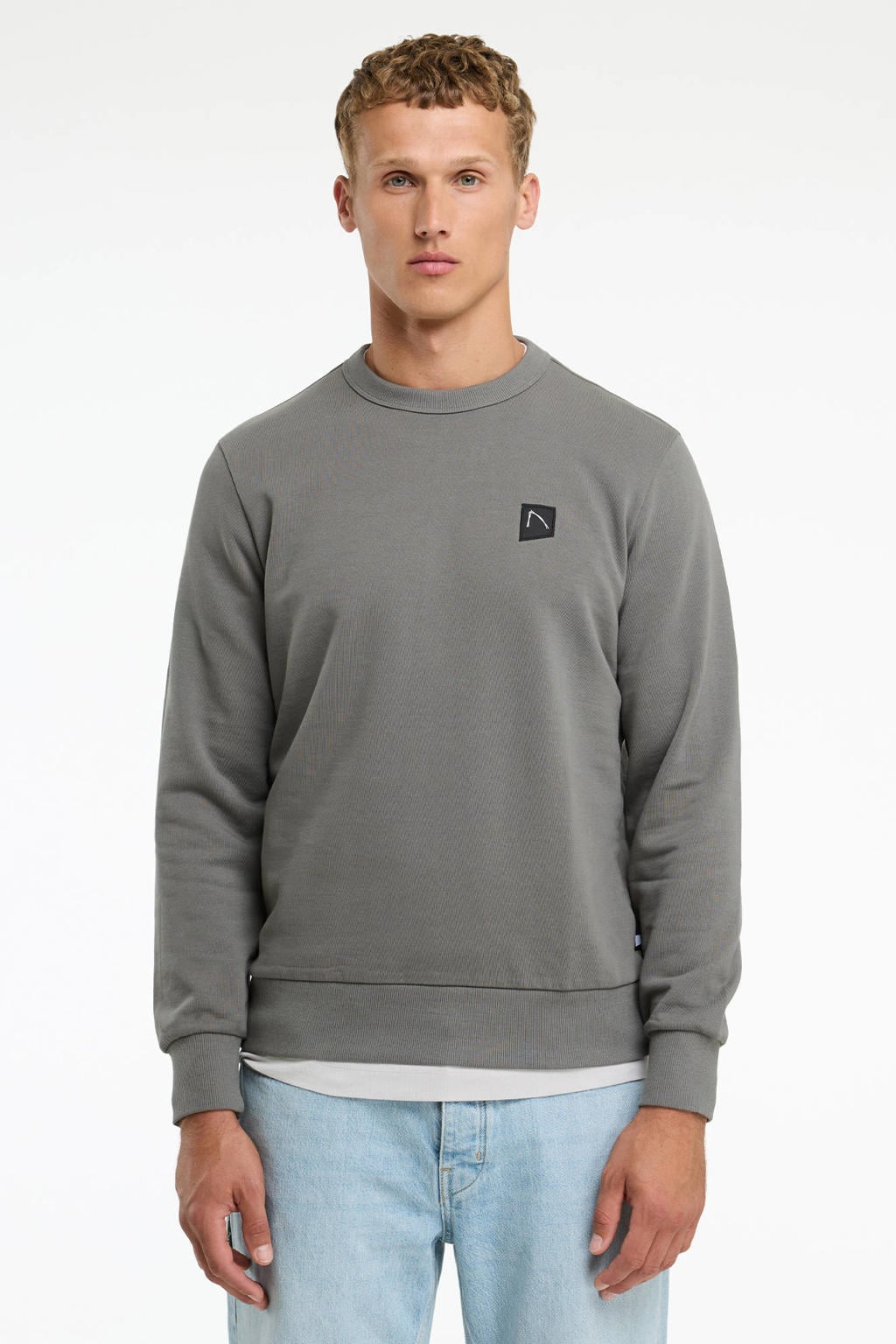 CHASIN' regular fit sweater met backprint - gargoyle