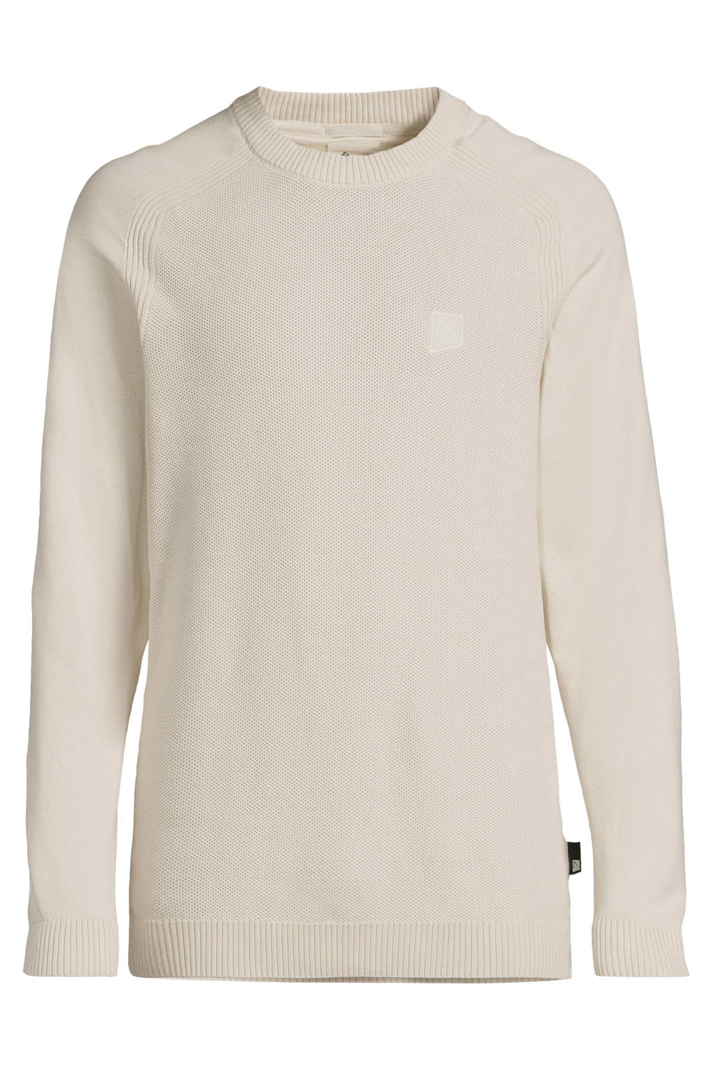 CHASIN' CADE katoenen regular fit gebreide trui - beige