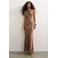 TOPSHOP gestreepte maxi jurk met stippen - donkerbruin