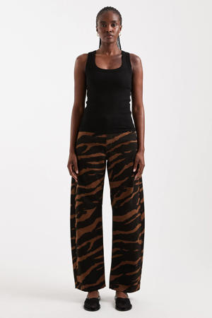 Tsbarrel Mid Rise Jeans Dnm barrel jeans met dierenprint - bruin