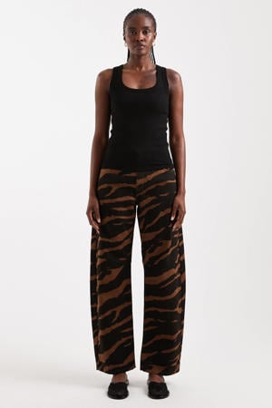 Tsbarrel Mid Rise Jeans Dnm barrel jeans met dierenprint - bruin