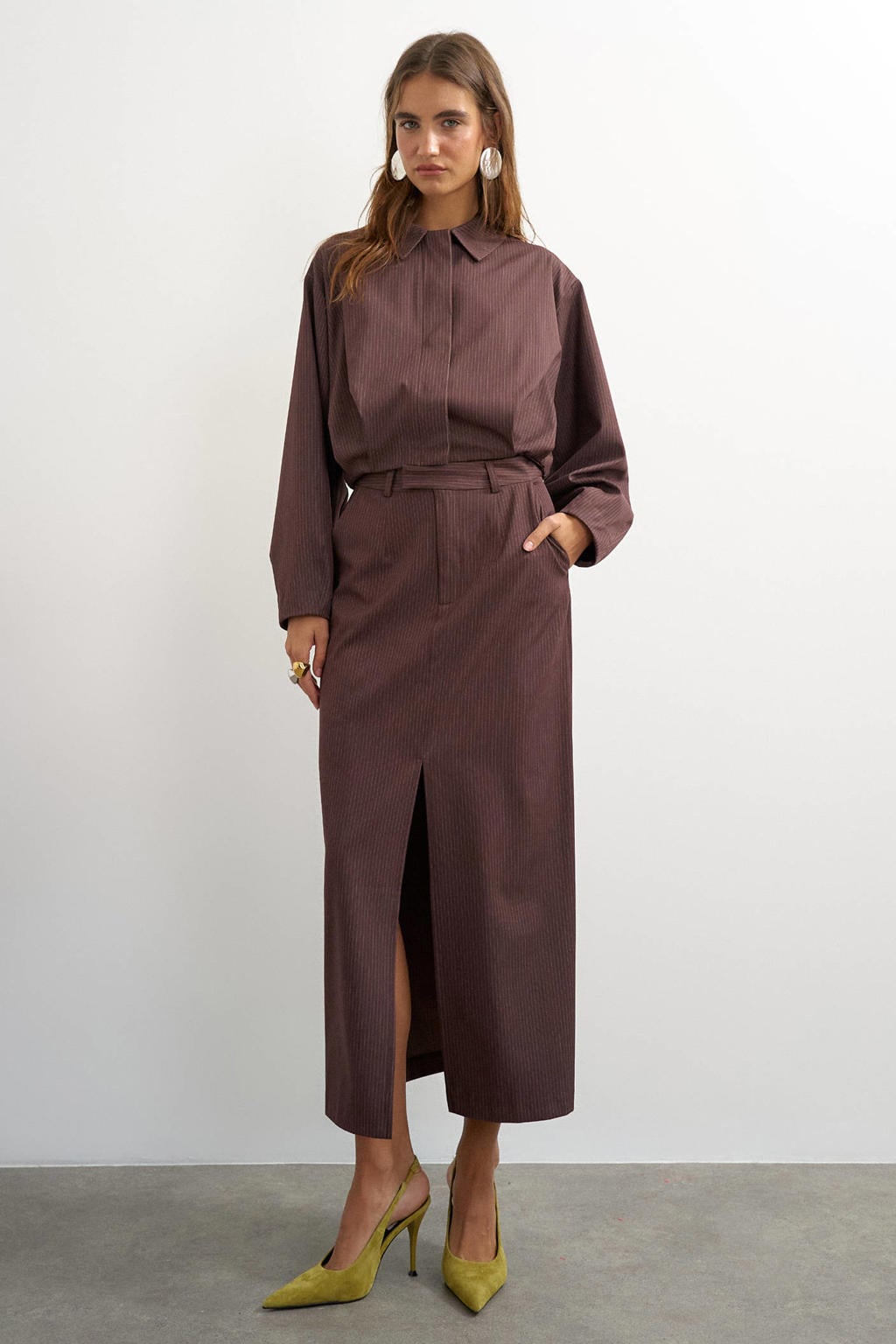 Donkerblauwe dames TOPSHOP jas van polyester met lange mouwen