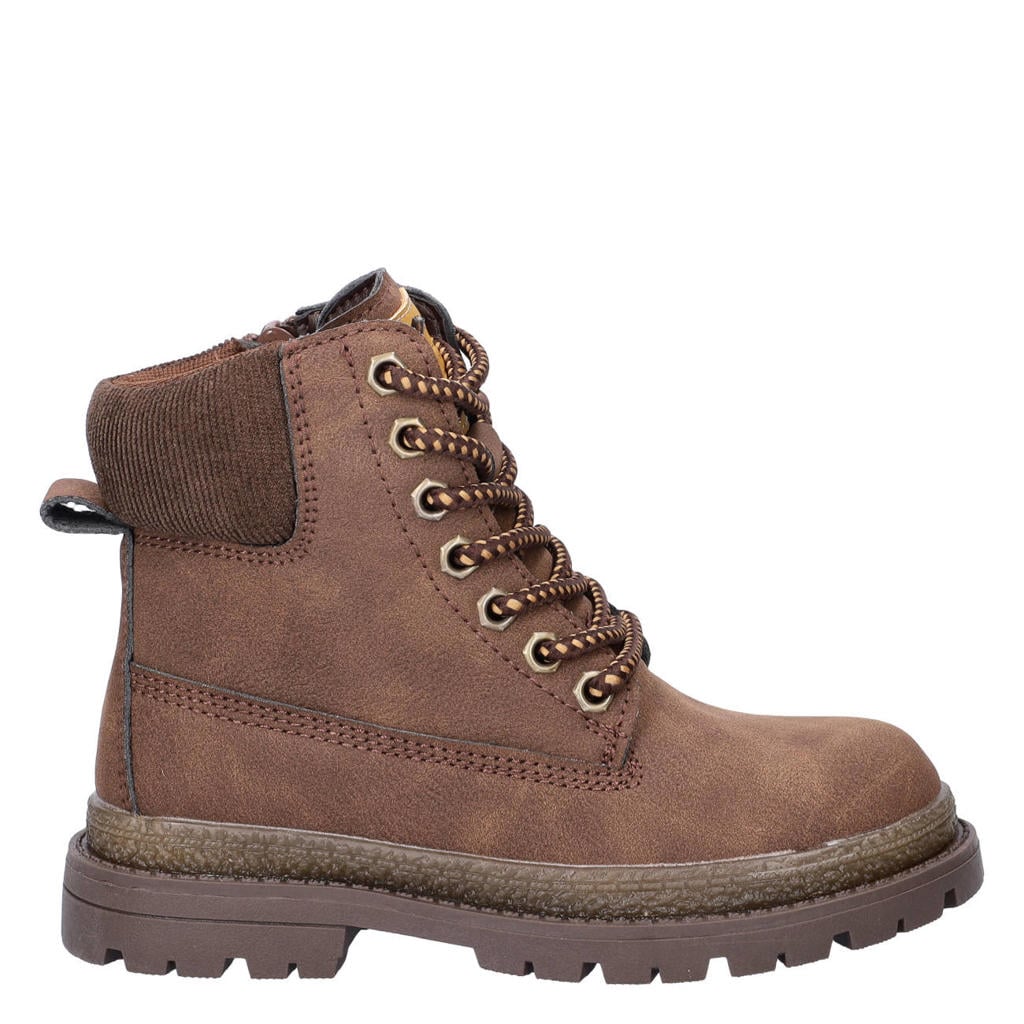 Bruine jongens Nelson Kids enkelboots met profielzool -