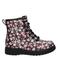 Skechers gebloemde enkelboots met profielzool - zwart/roze