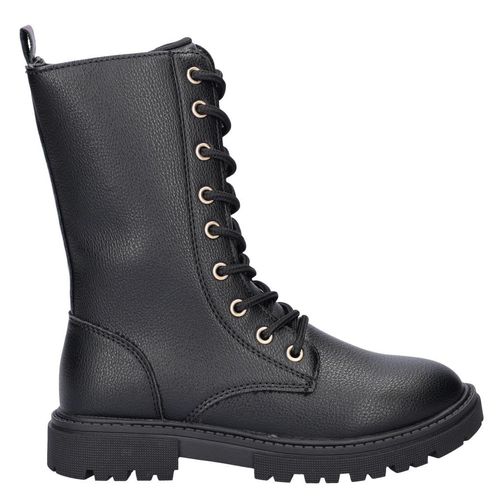 Zwarte meisjes Nelson Kids enkelboots met profielzool -